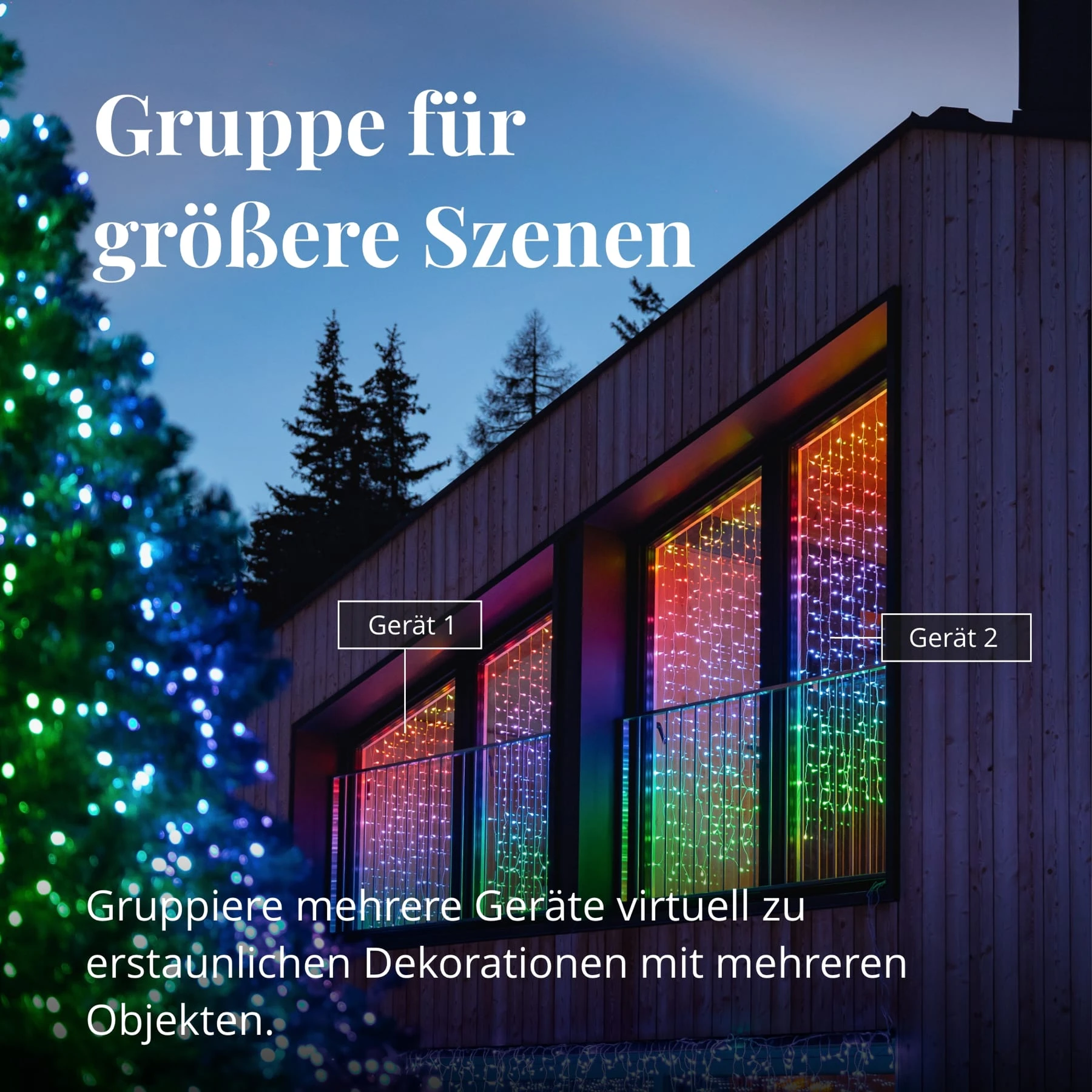 Twinkly Smarter Lichter-Vorhang CURTAIN Mit 210 LEDs 1 X 2,1 M In Bunt - RGB LED – Bild 14