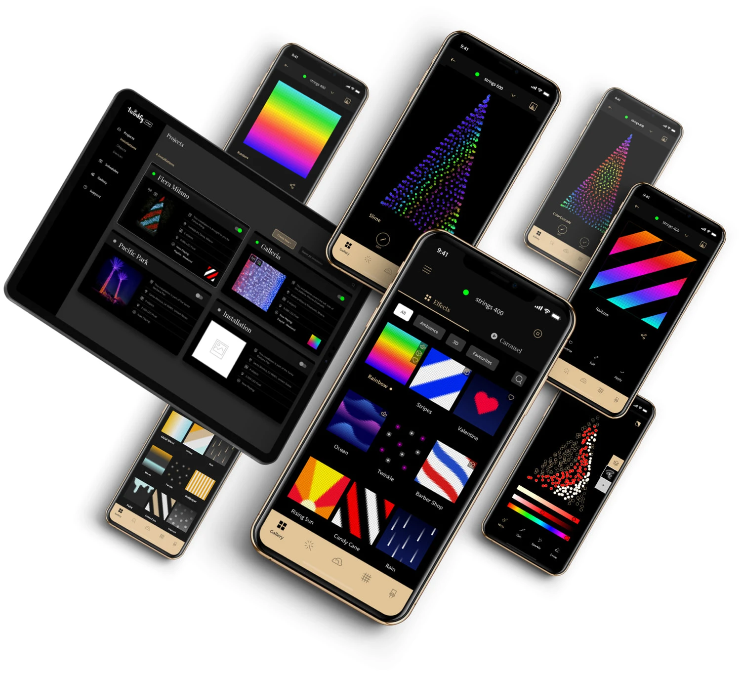 Twinkly Smarter Lichter-Vorhang CURTAIN Mit 210 LEDs 1 X 2,1 M In Bunt - RGB LED – Bild 10